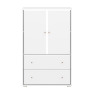 Armoire 2 portes et 2 tiroirs SAGA Flexa blanc oak