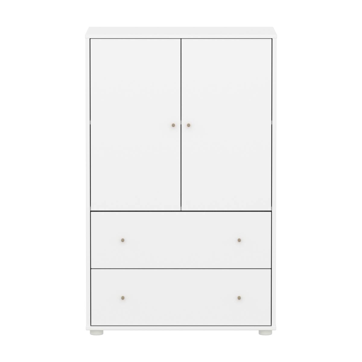 Armoire 2 portes et 2 tiroirs SAGA Flexa blanc oat