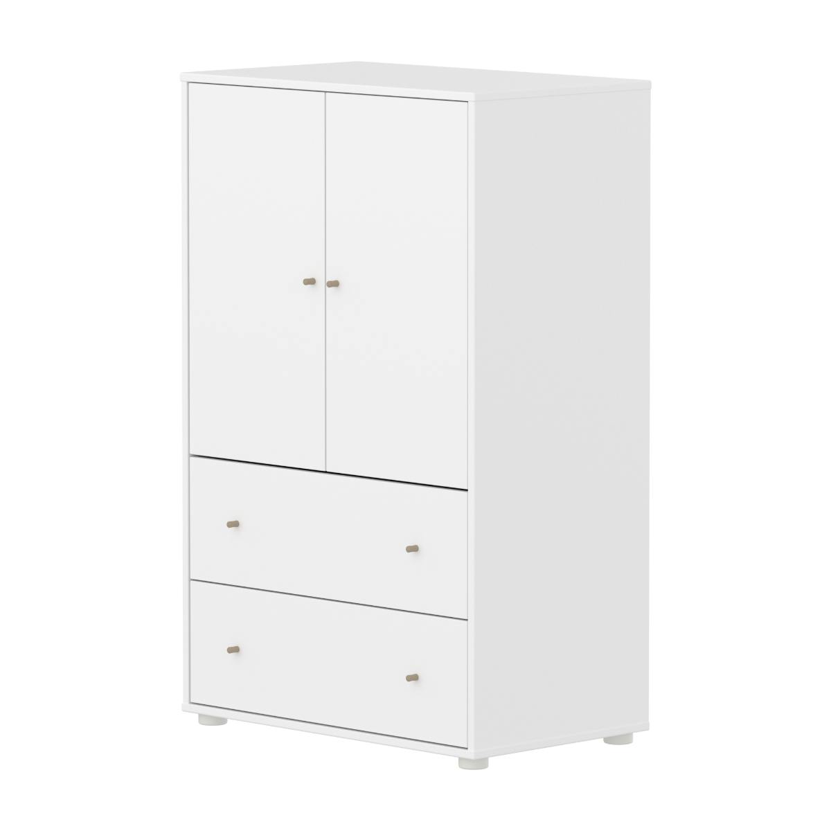 Armoire 2 portes et 2 tiroirs SAGA Flexa blanc oat