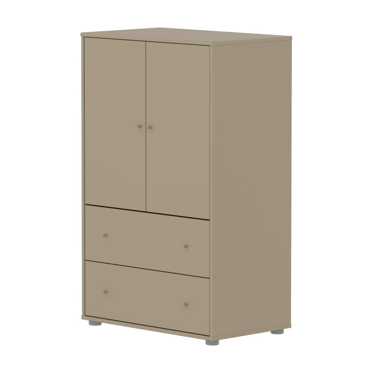 Armoire 2 portes et 2 tiroirs SAGA Flexa oat light grey