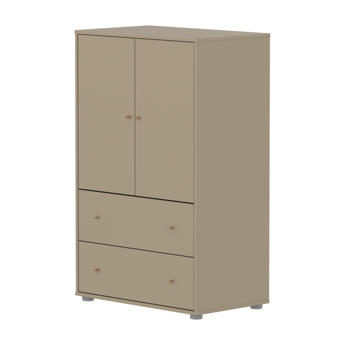 Armoire 2 portes et 2 tiroirs SAGA Flexa oat oak light grey