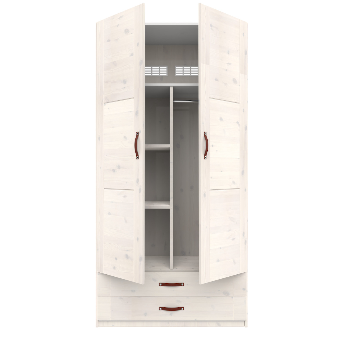 Armoire 2 portes étagères et tiroirs 100cm Lifetime blanc