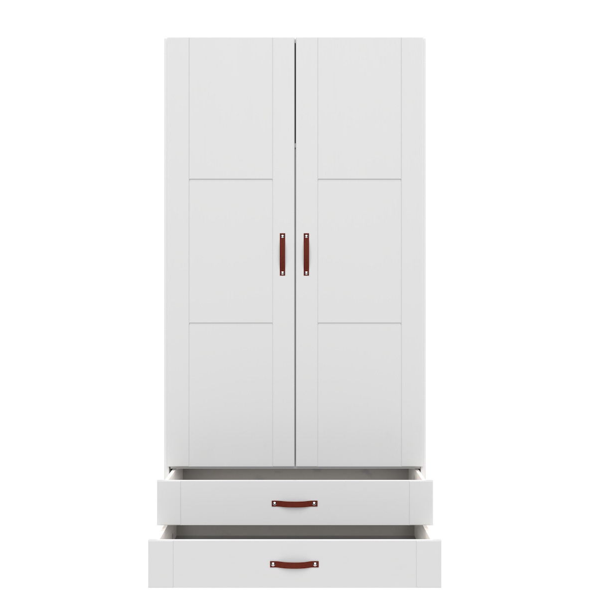 Armoire 2 portes étagères et tiroirs 100cm Lifetime blanc