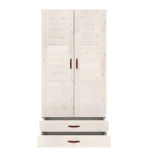 Armoire 2 portes étagères et tiroirs 100cm Lifetime blanc