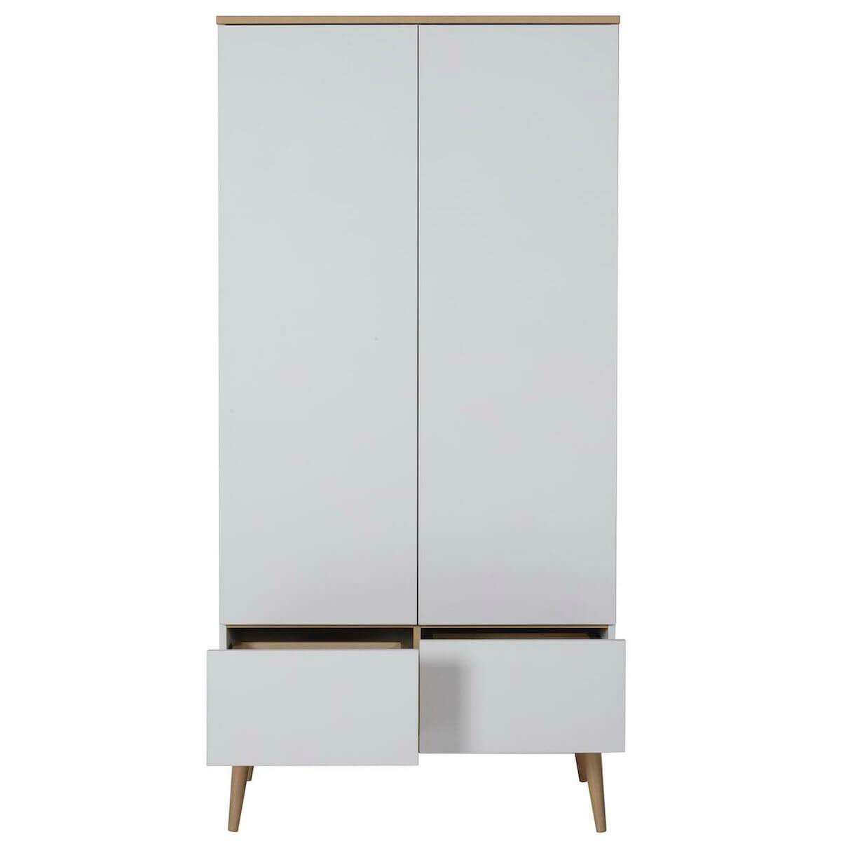 Armoire 2 portes FLOW Quax Chêne naturel-blanc