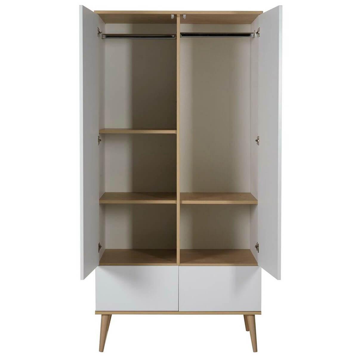 Armoire 2 portes FLOW Quax Chêne naturel-blanc