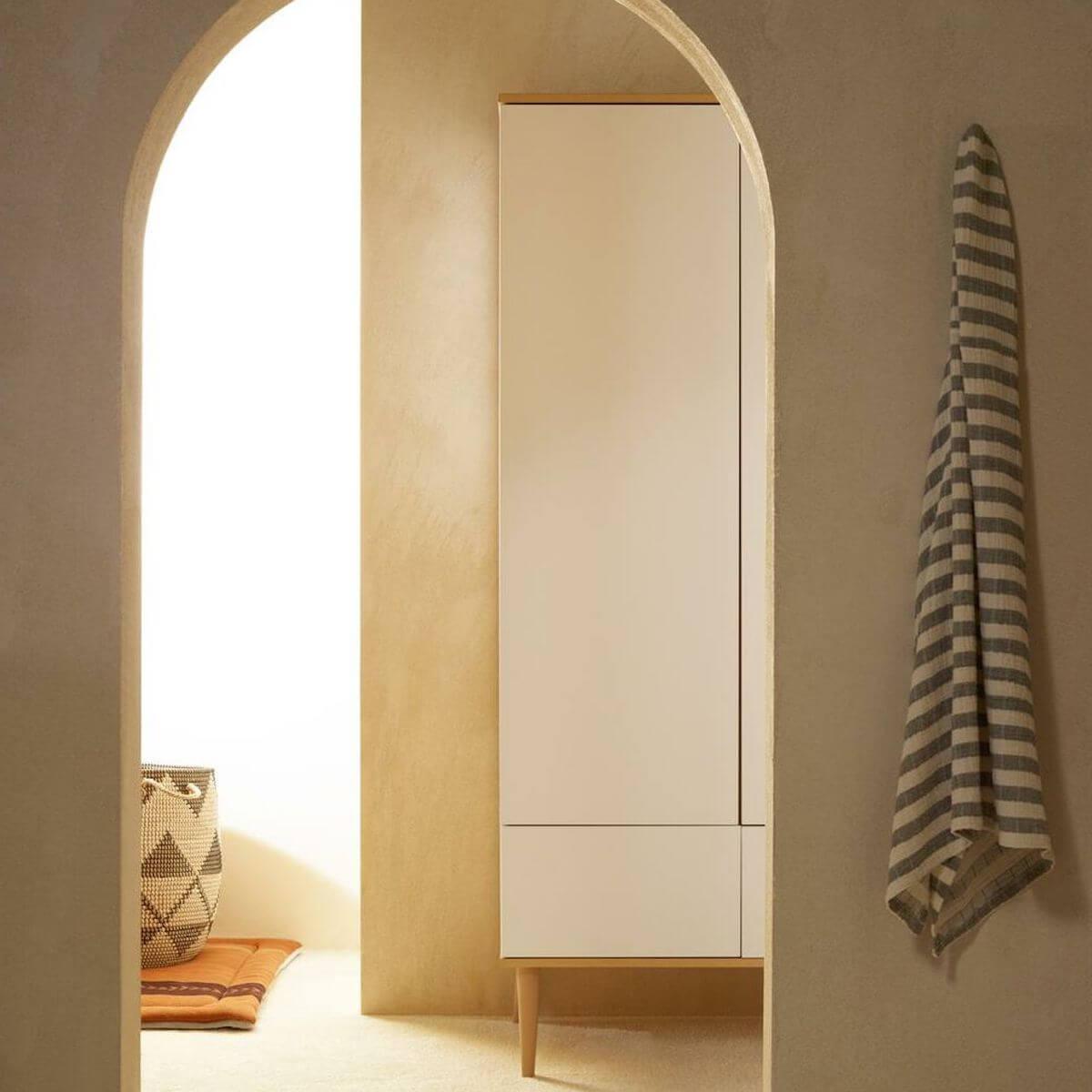Armoire 2 portes FLOW Quax Chêne naturel-blanc