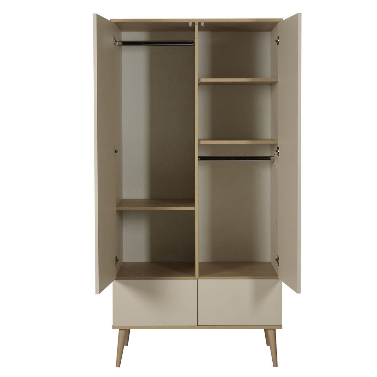 Armoire 2 portes FLOW Quax Chêne naturel-clay