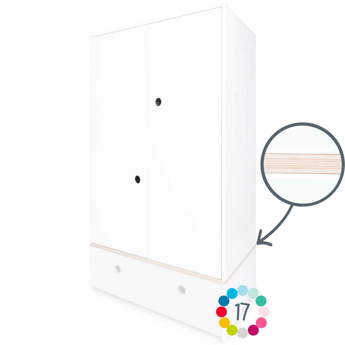 Armoire 2 portes hors façade tiroir COLORFLEX 