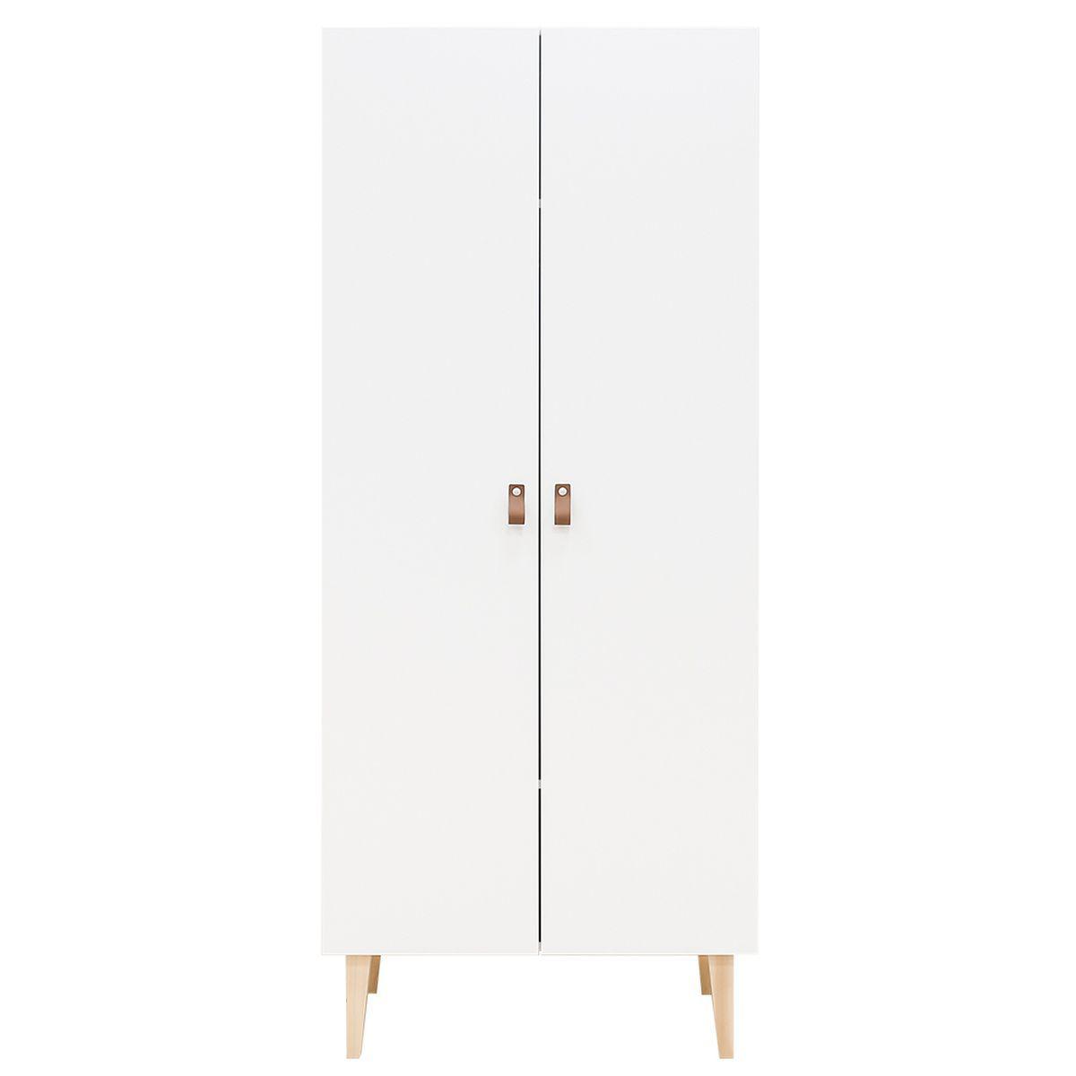 Armoire 2 portes INDY Bopita blanc-naturel
