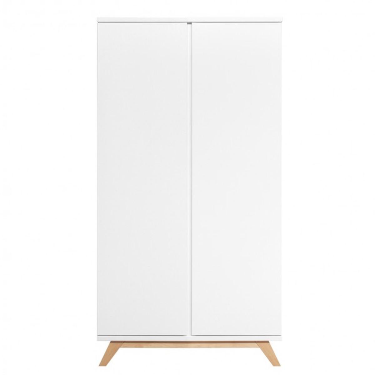 Armoire 2 portes LYNN Bopita blanc-naturel 