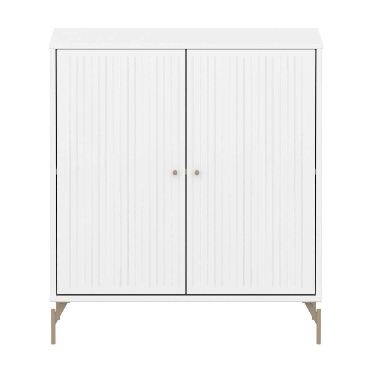 Armoire 2 portes rainures avec pied SAGA Flexa blanc oat