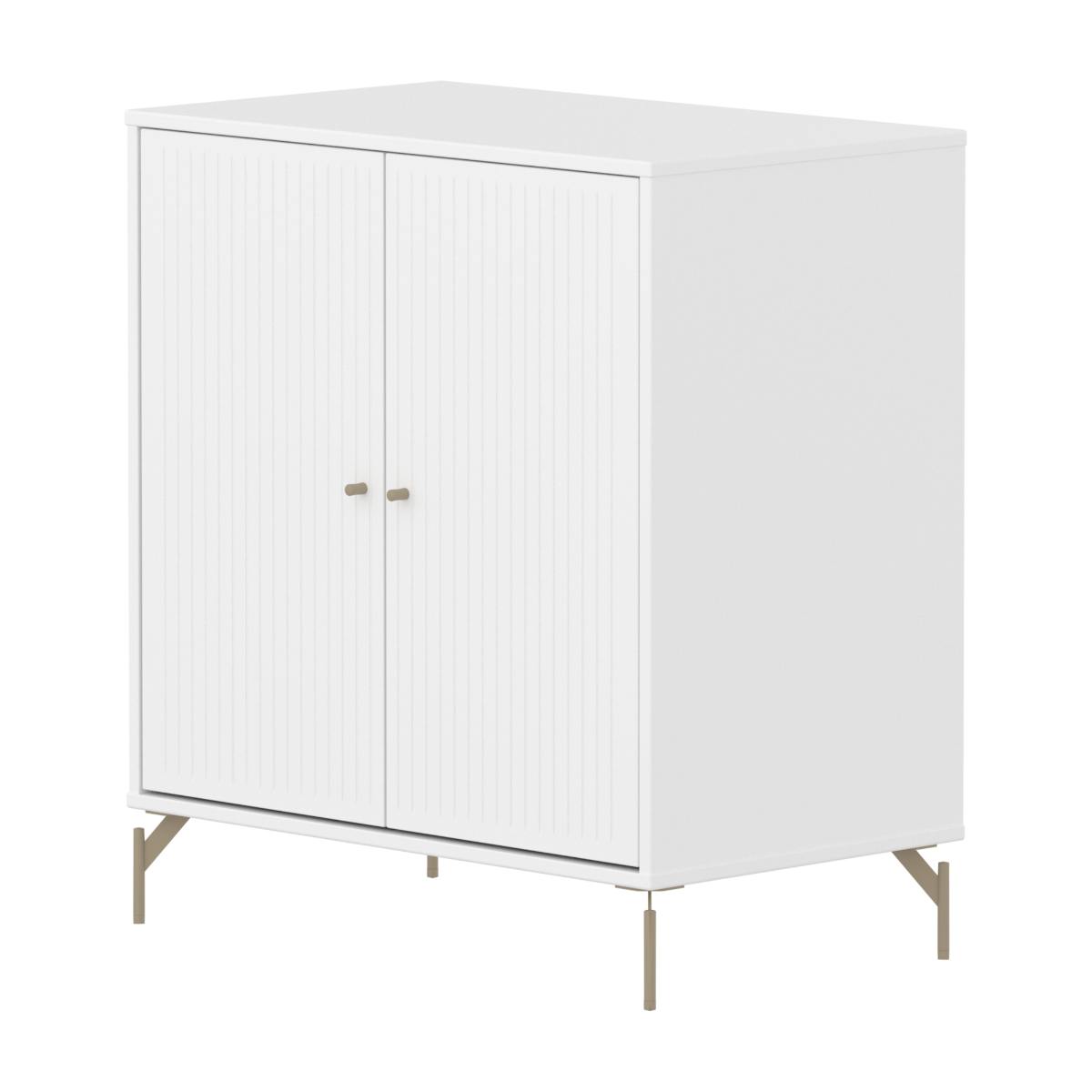 Armoire 2 portes rainures avec pied SAGA Flexa blanc oat