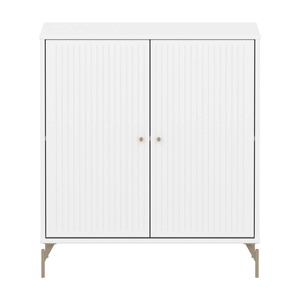 Armoire 2 portes rainures avec pied SAGA Flexa blanc oat
