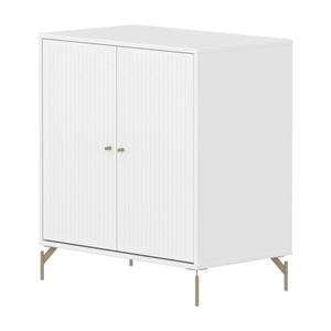 Armoire 2 portes rainures avec pied SAGA Flexa blanc oat