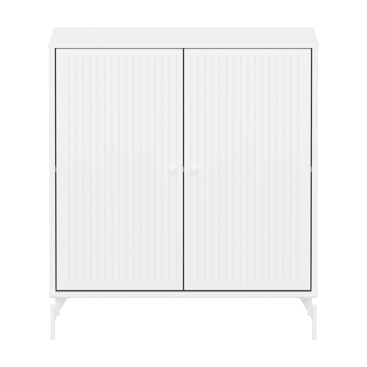 Armoire 2 portes rainures avec pied SAGA Flexa blanc