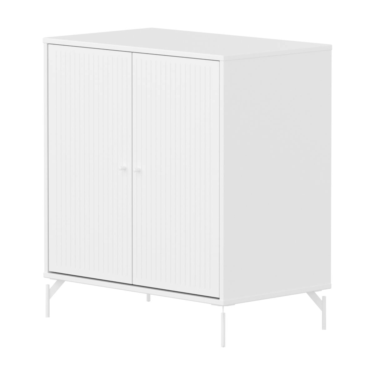 Armoire 2 portes rainures avec pied SAGA Flexa blanc