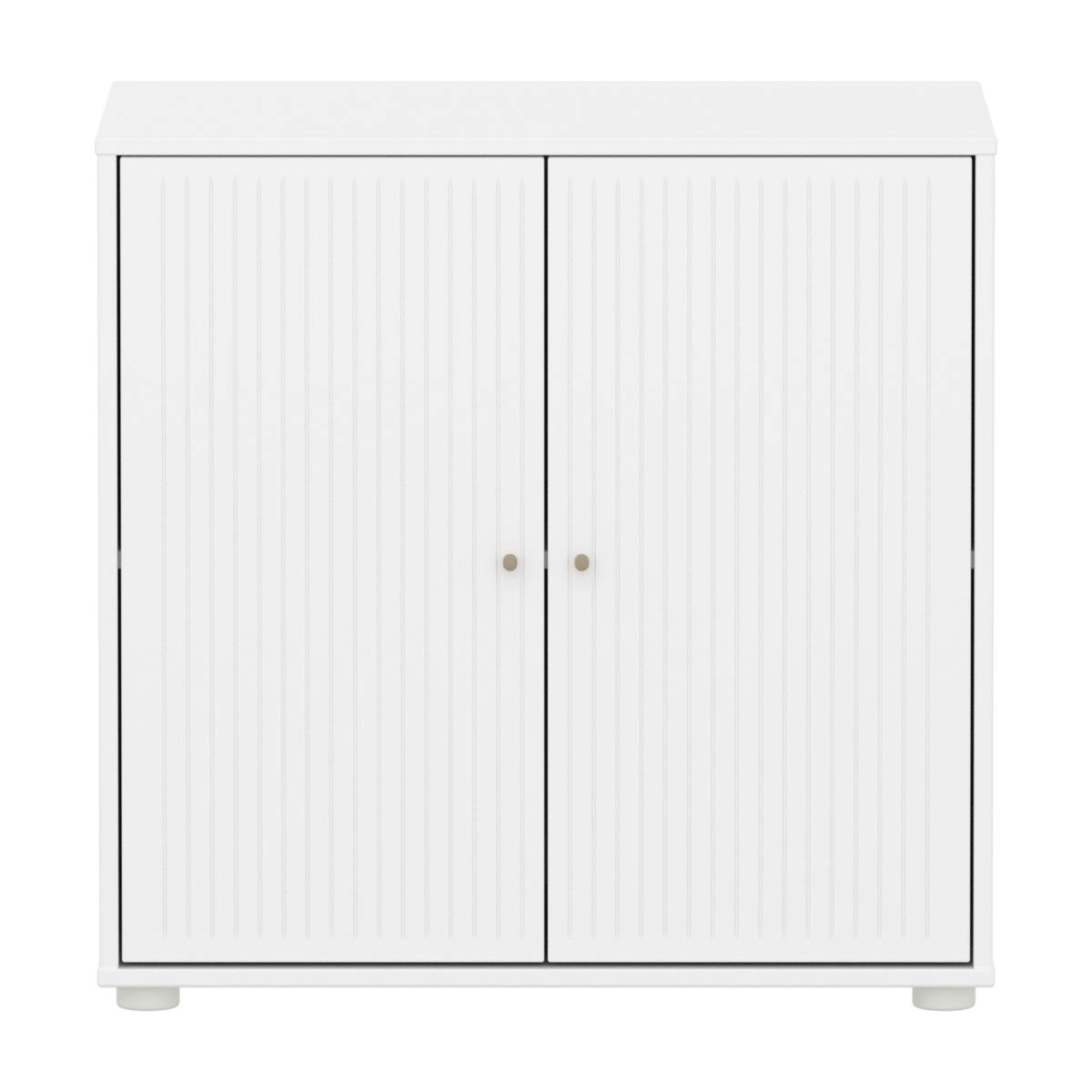 Armoire 2 portes rainures SAGA Flexa blanc oat