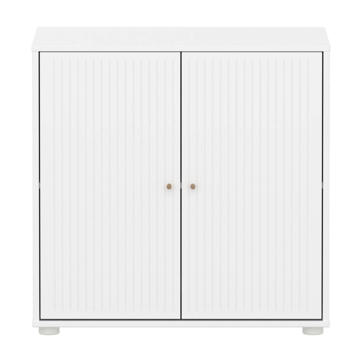 Armoire 2 portes rainures SAGA Flexa blanc oat