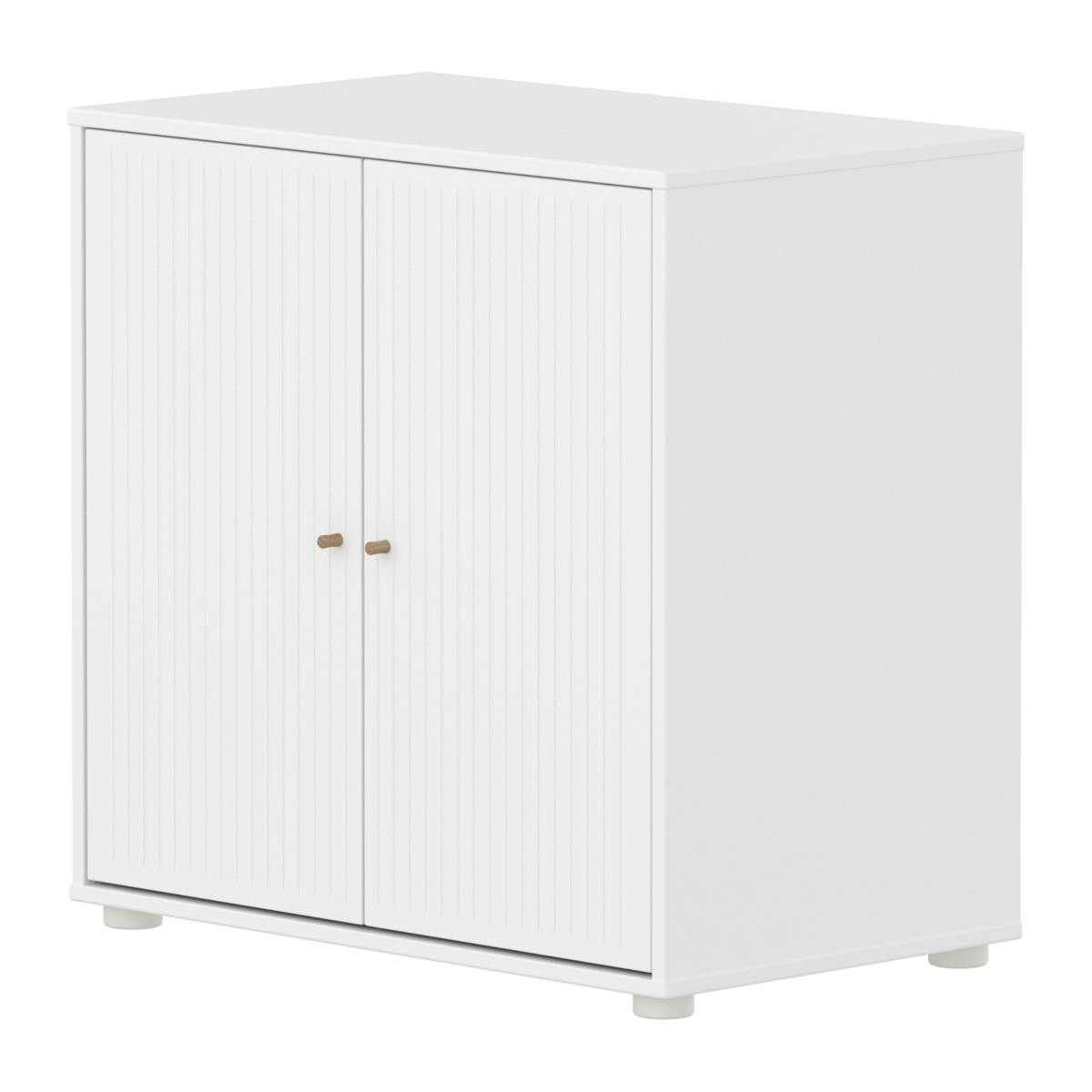Armoire 2 portes rainures SAGA Flexa blanc oat