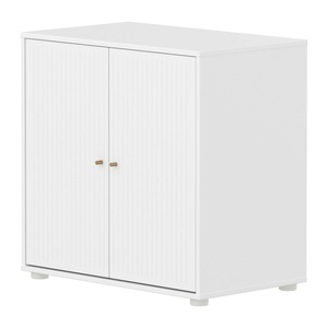 Armoire 2 portes rainures SAGA Flexa blanc oat