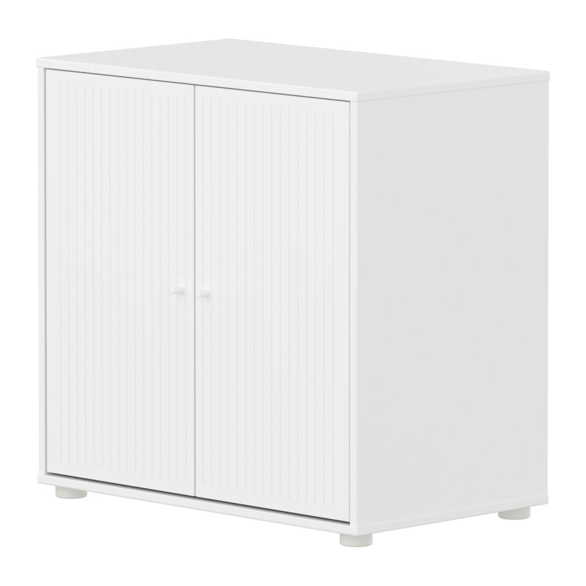 Armoire 2 portes rainures SAGA Flexa blanc