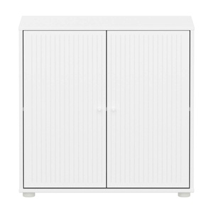 Armoire 2 portes rainures SAGA Flexa blanc