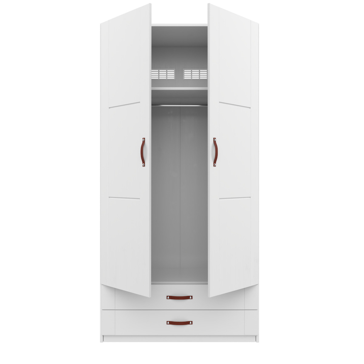 Armoire 2 portes-tiroirs 100cm Lifetime blanc