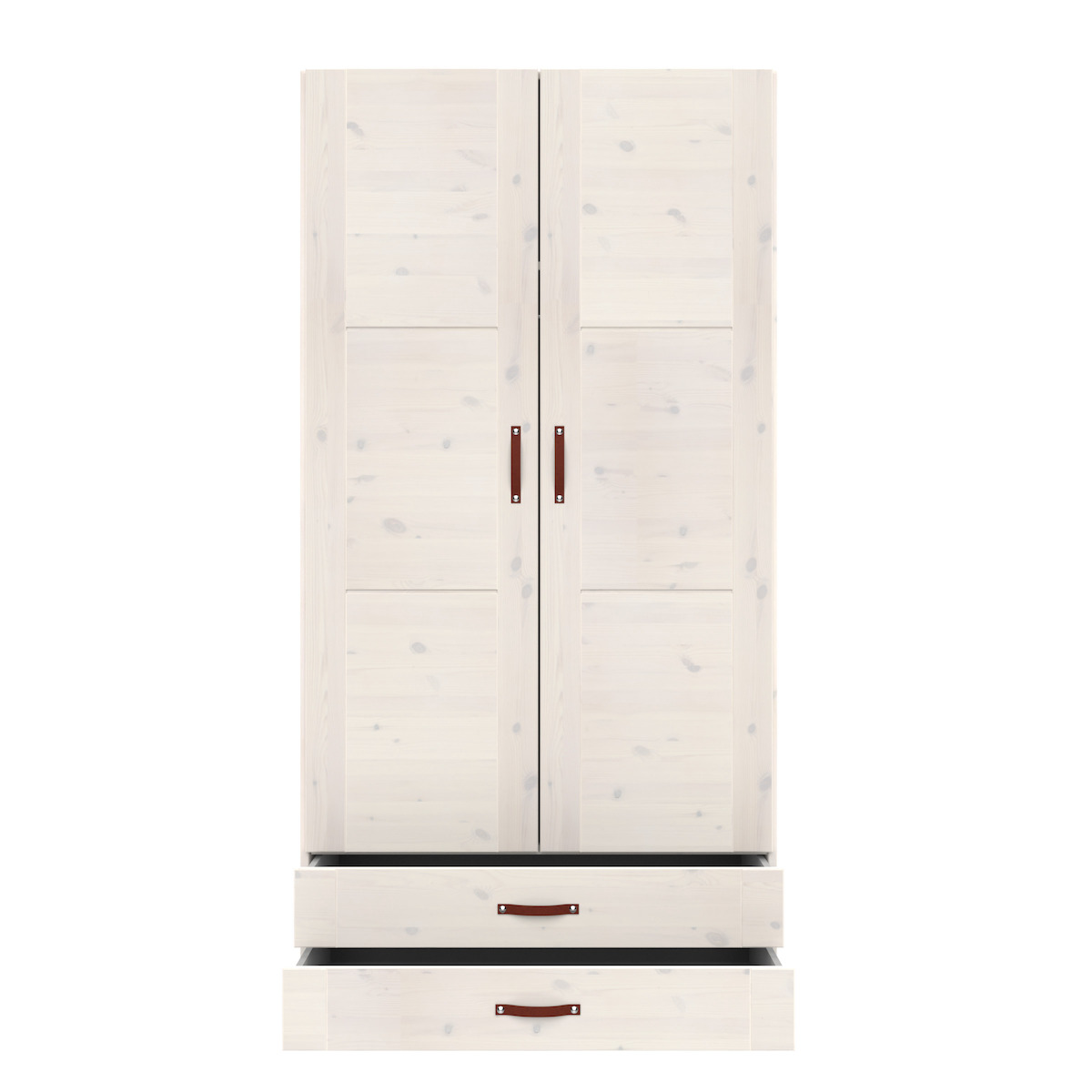 Armoire 2 portes-tiroirs 100cm Lifetime white wash