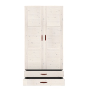 Armoire 2 portes-tiroirs 100cm Lifetime white wash