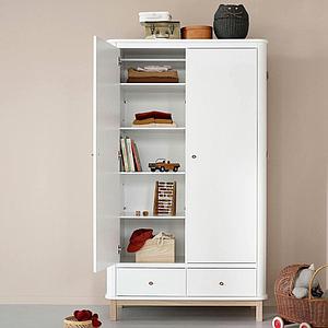 Armoire 2 portes WOOD Oliver Furniture blanc-chêne