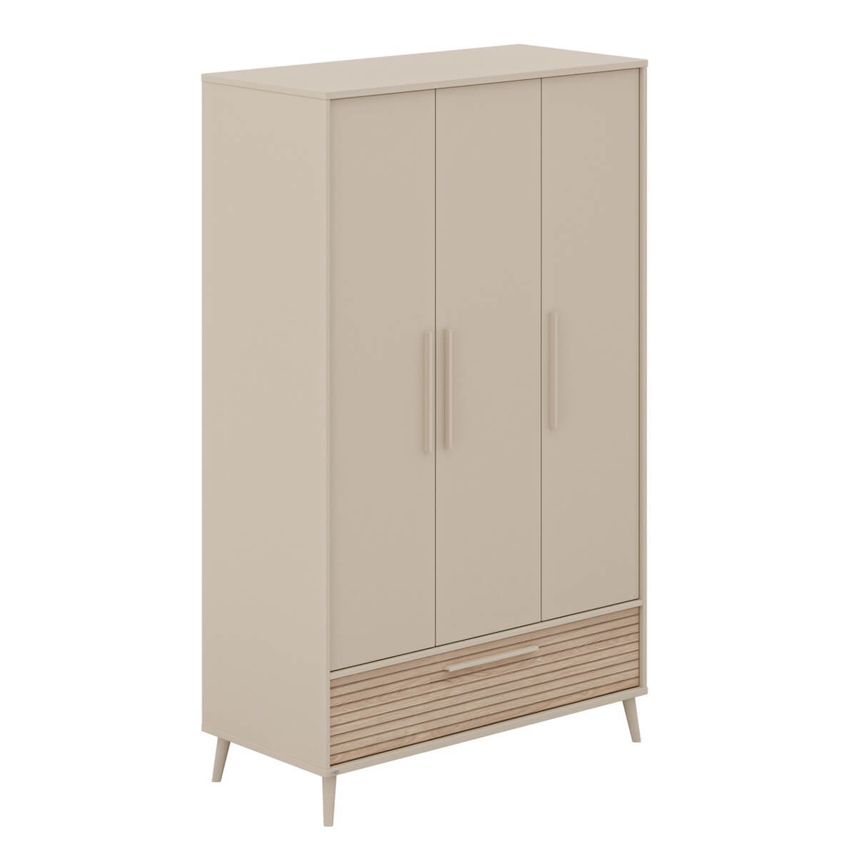 Armoire 3 portes 1 tiroir EEFJE Paidi Beige cashmere-chêne