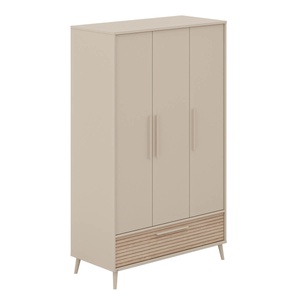 Armoire 3 portes 1 tiroir EEFJE Paidi Beige cashmere-chêne