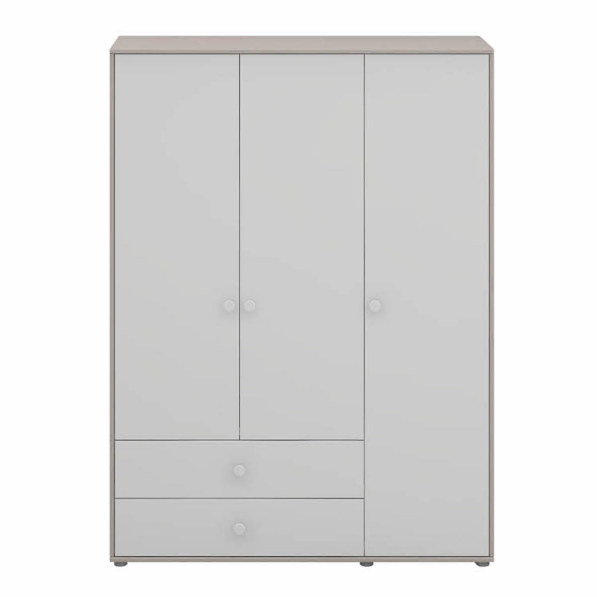 Armoire 3 portes 2 tiroirs CLASSIC Flexa grisblancblanc Abitare Kids