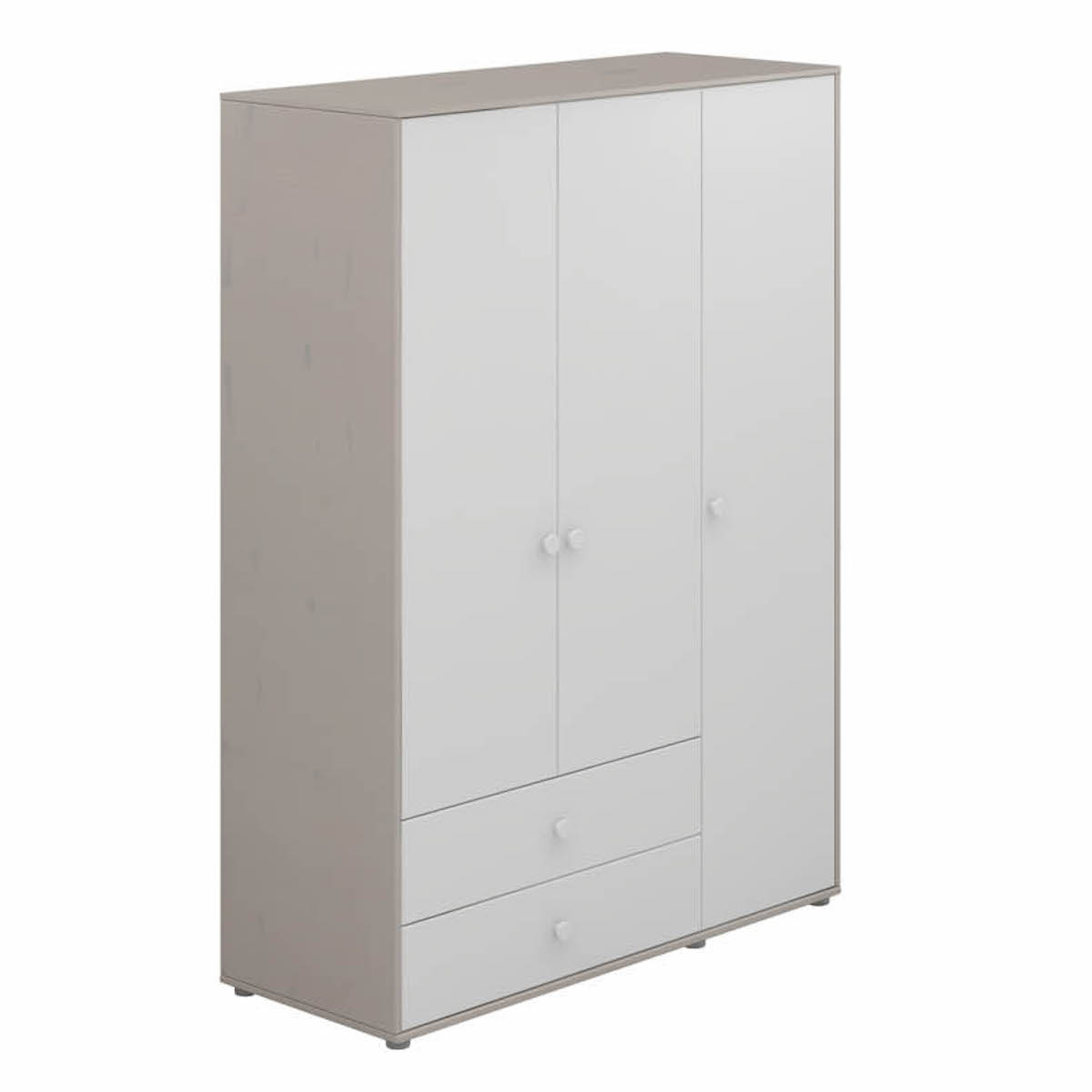 Armoire 3 portes 2 tiroirs CLASSIC Flexa grisblancblanc Abitare Kids