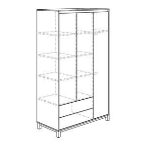 Armoire 3 portes 2 tiroirs OLLI Paidi blanc