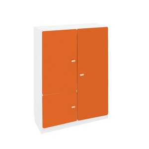 Armoire 3 portes 93x113cm DESTYLE de Breuyn blanc orange