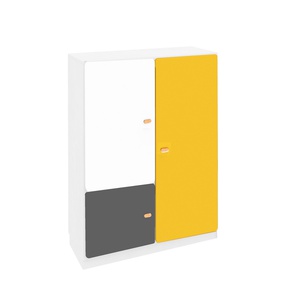 Armoire 3 portes 93x113cm DESTYLE de Breuyn blanc yellow anthracite