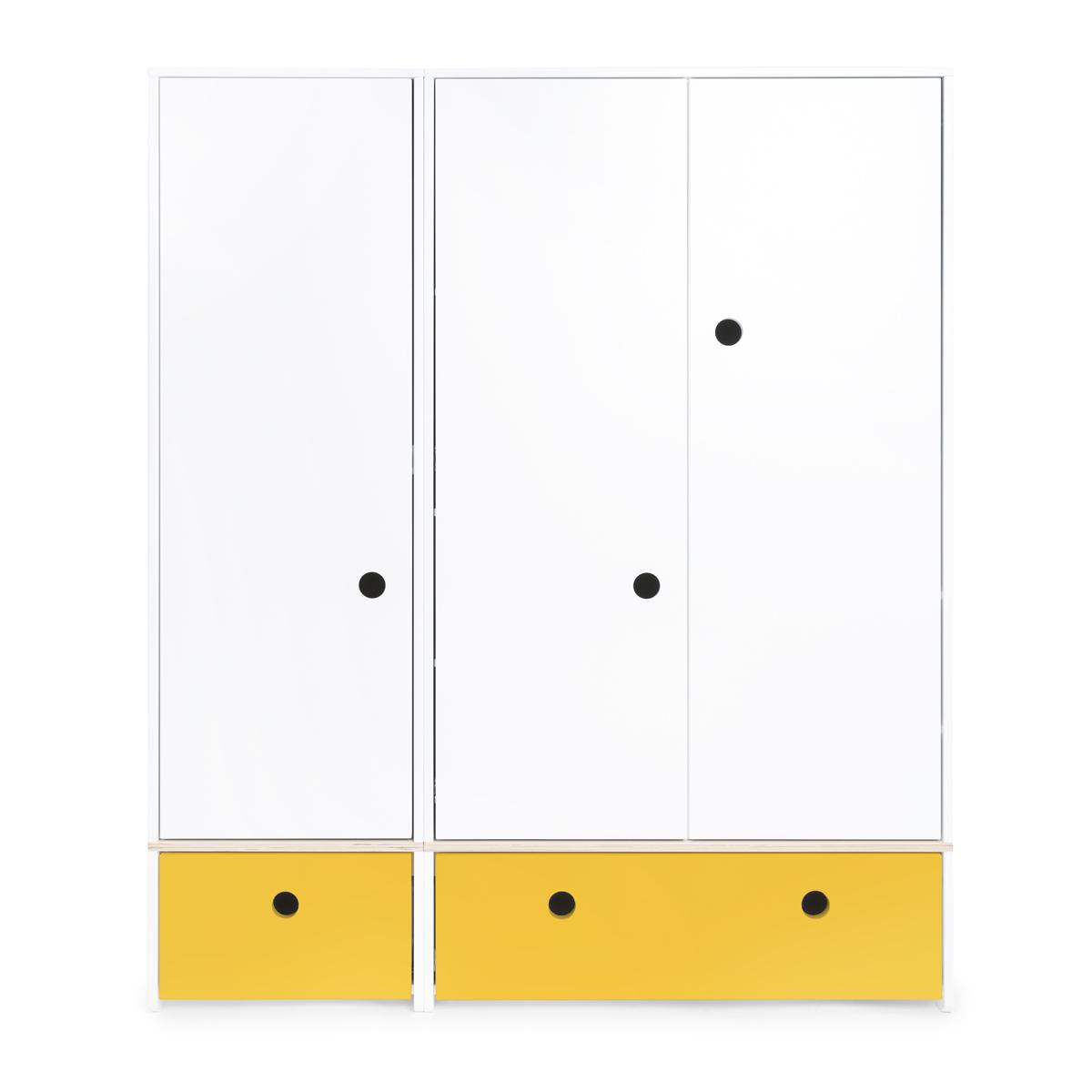 Armoire 3 portes COLORFLEX façades tiroirs nectar yellow