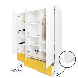 Armoire 3 portes COLORFLEX façades tiroirs nectar yellow