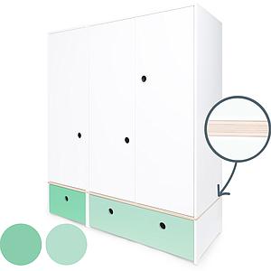 Armoire 3 portes COLORFLEX façades tiroirs sea foam-mint