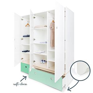 Armoire 3 portes COLORFLEX façades tiroirs sea foam-mint