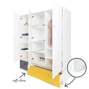 Armoire 3 portes COLORFLEX façades tiroirs space grey-nectar yellow