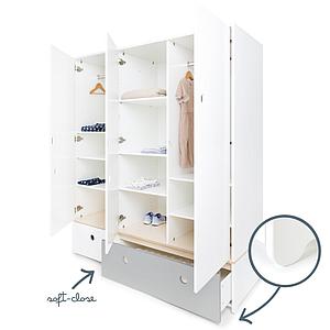 Armoire 3 portes COLORFLEX façades tiroirs white-pearl grey