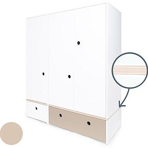 Armoire 3 portes COLORFLEX façades tiroirs white-warm grey