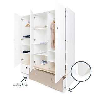 Armoire 3 portes COLORFLEX façades tiroirs white-warm grey