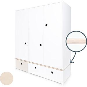 Armoire 3 portes COLORFLEX façades tiroirs white wash-white