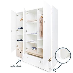 Armoire 3 portes COLORFLEX façades tiroirs white wash-white