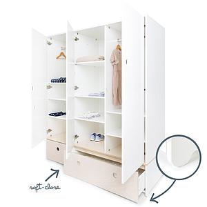 Armoire 3 portes COLORFLEX façades tiroirs white wash