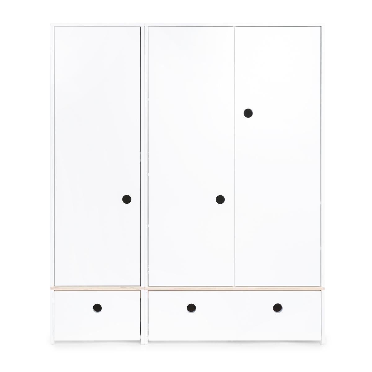 Armoire 3 portes COLORFLEX façades tiroirs white